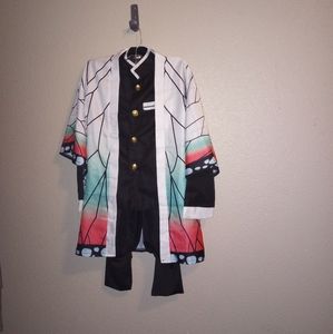 Shinobu Cosplay Demon Slayer Costume Kid's Butterfly Kimono Costume Sz 150.